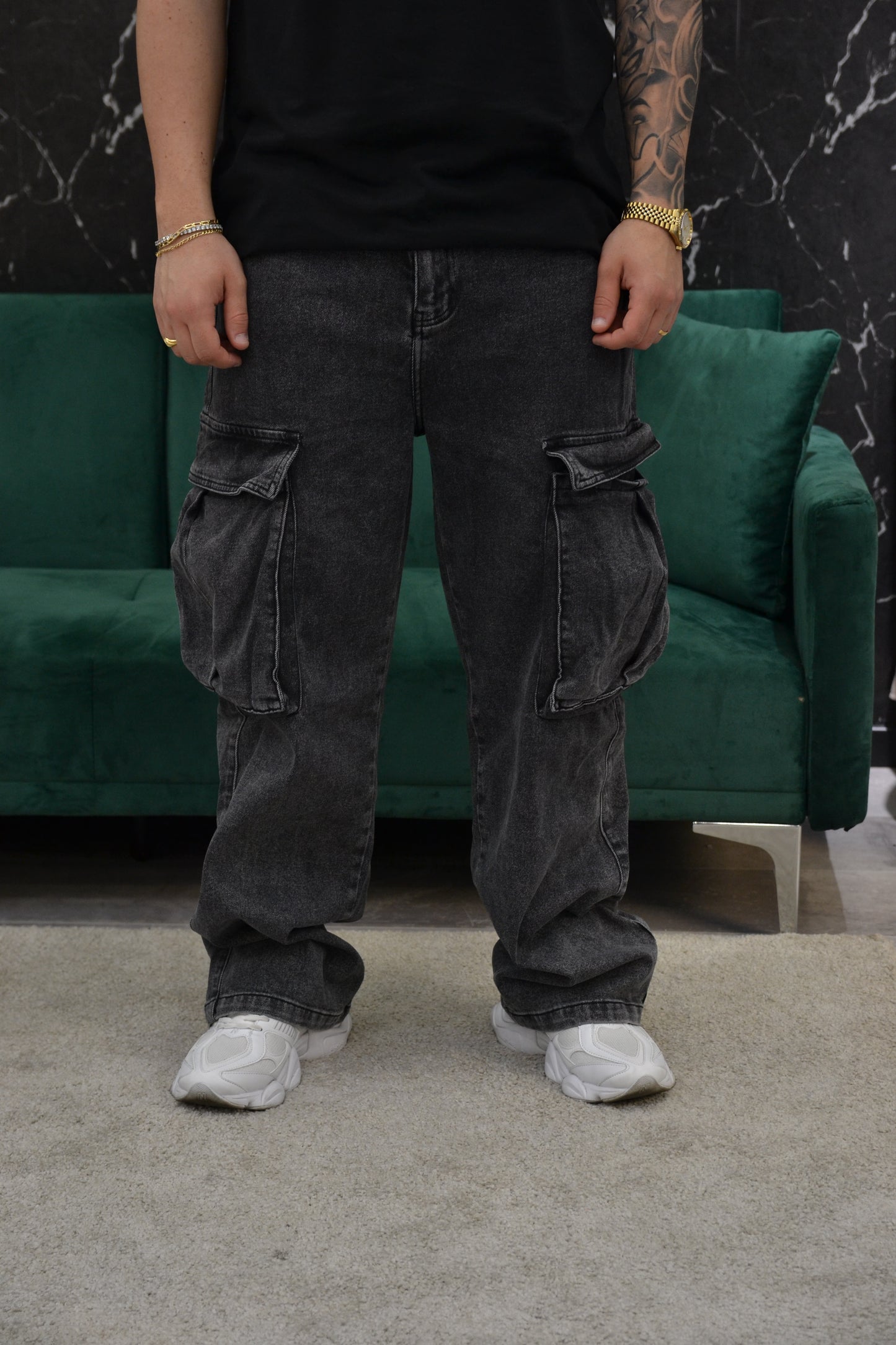 DENIM CARGO BLACK