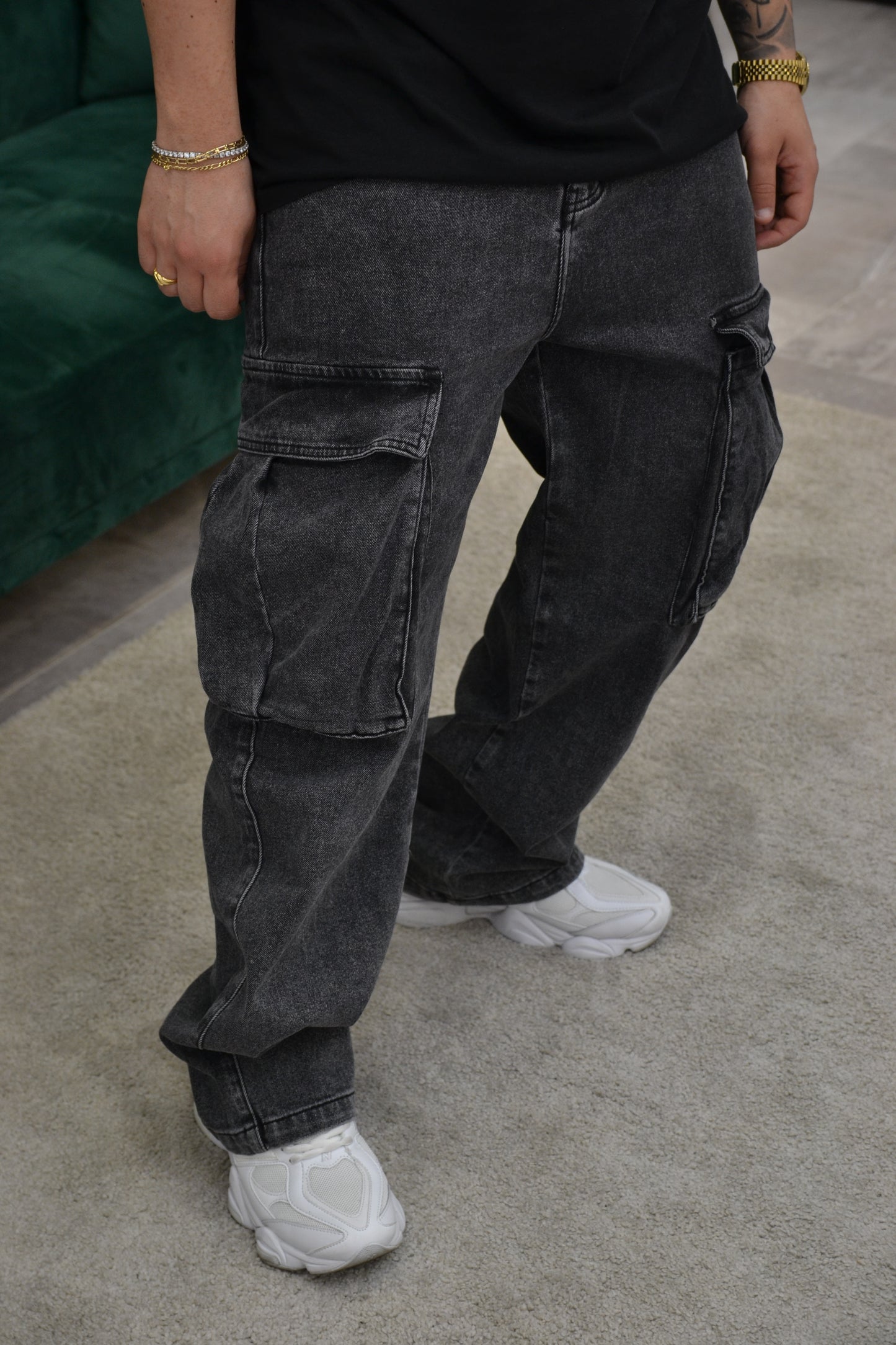 DENIM CARGO BLACK