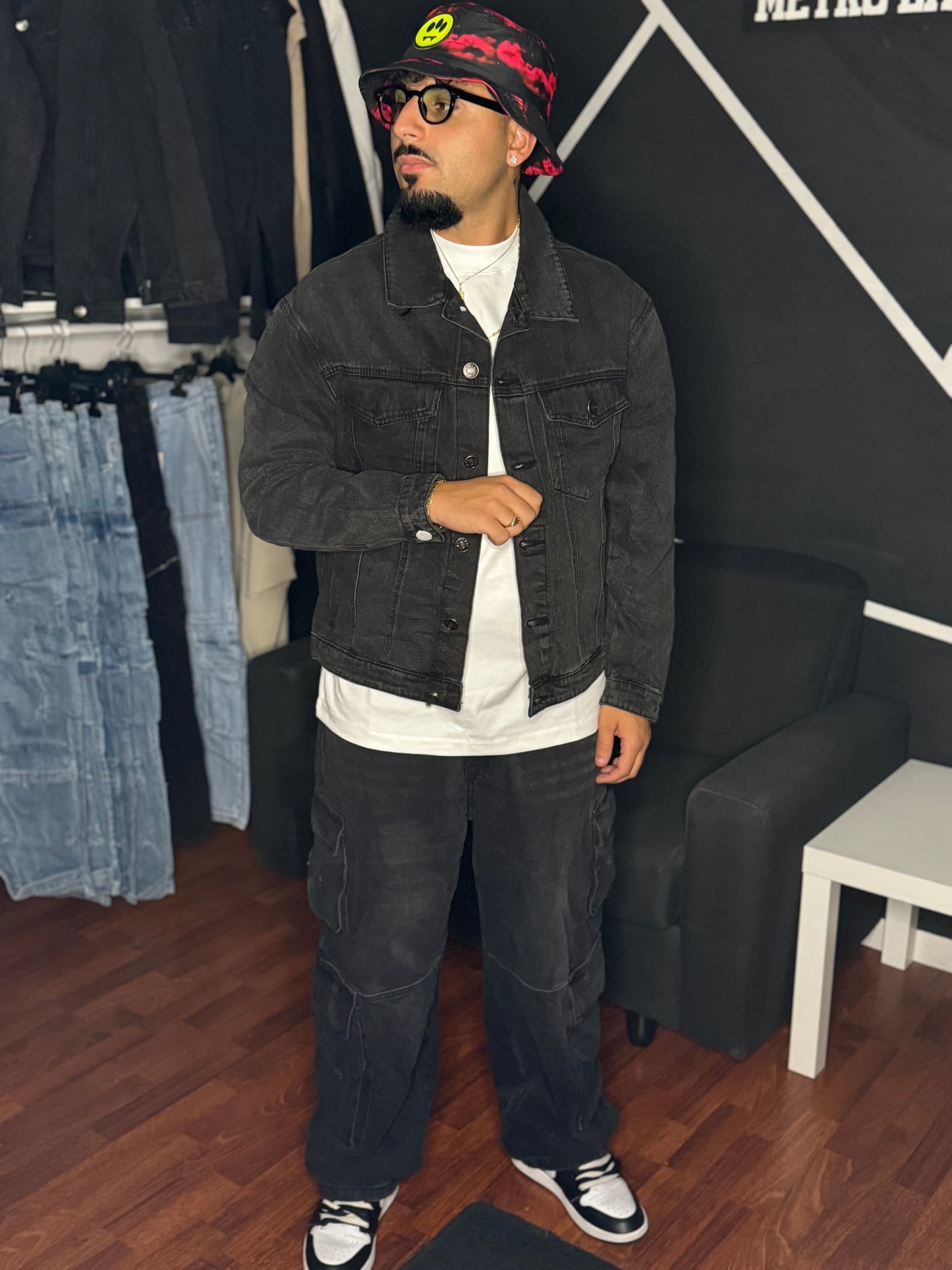 CORDSET SUPER BAGGY DENIM BLACK