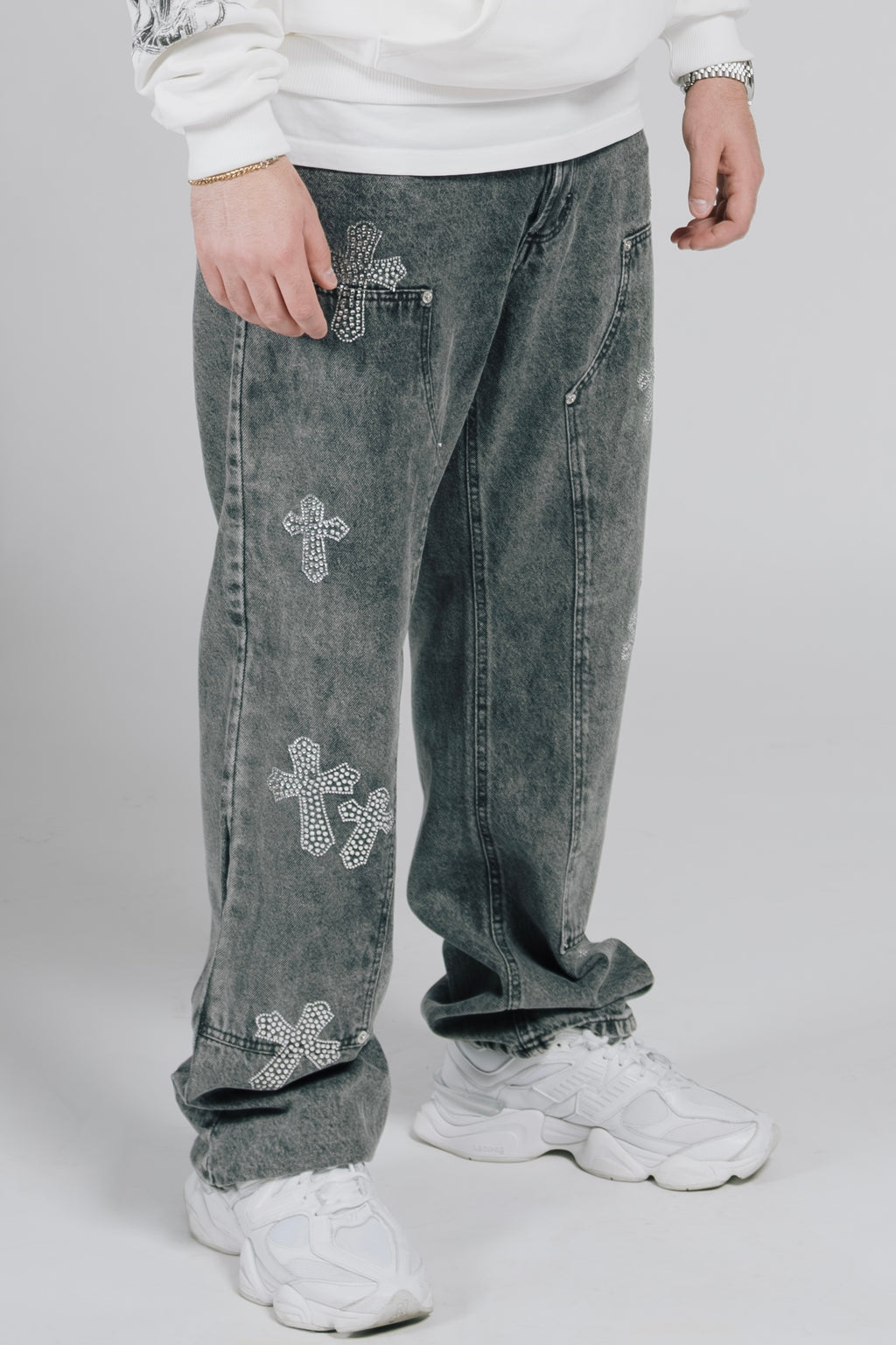 BAGGY CROSSES GREY JEANS