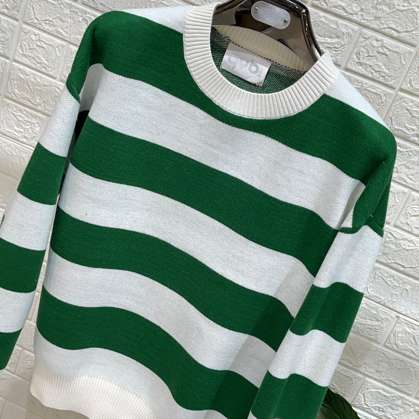 PULL MOD ZA*A RIGHE GREEN