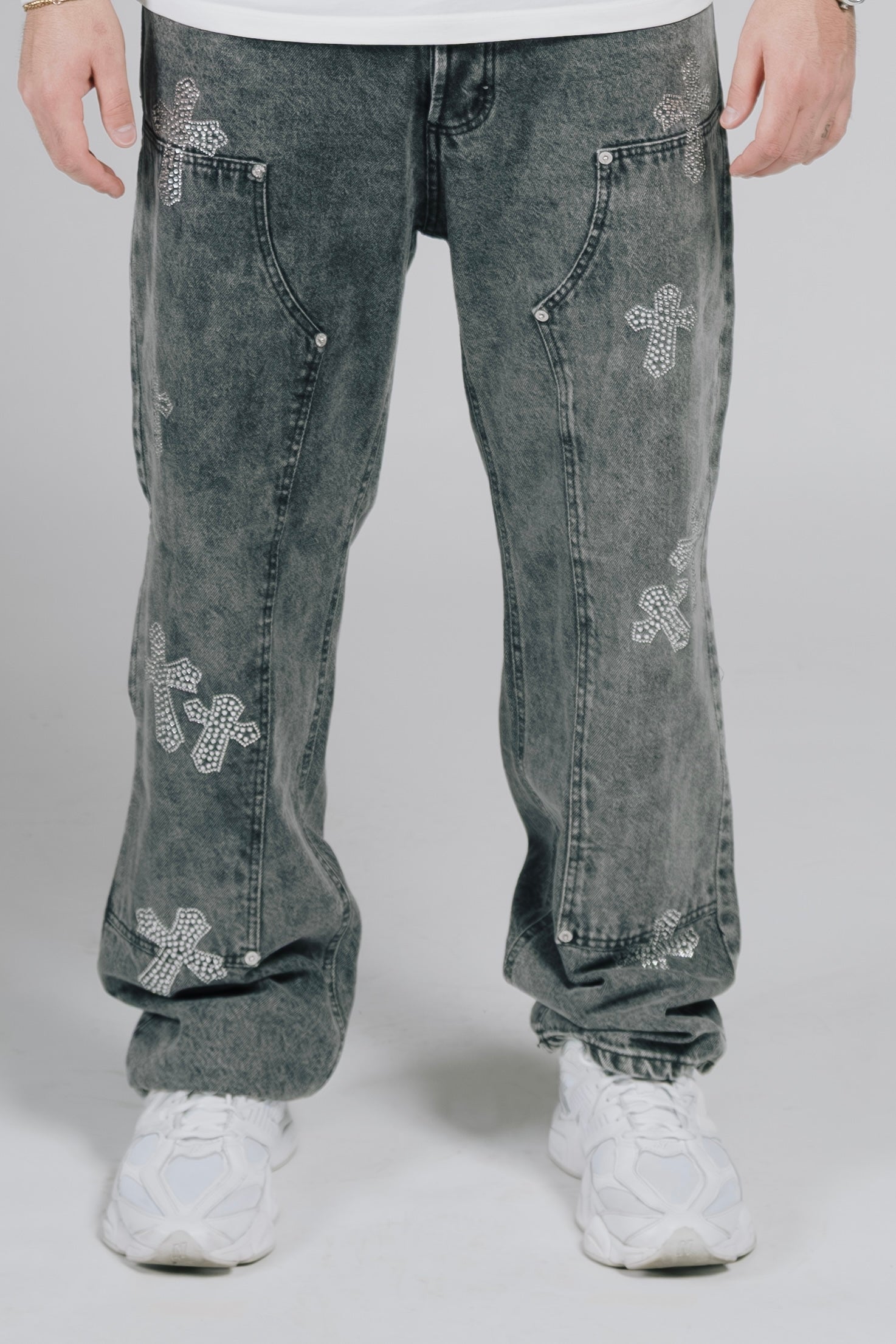 BAGGY CROSSES GREY JEANS