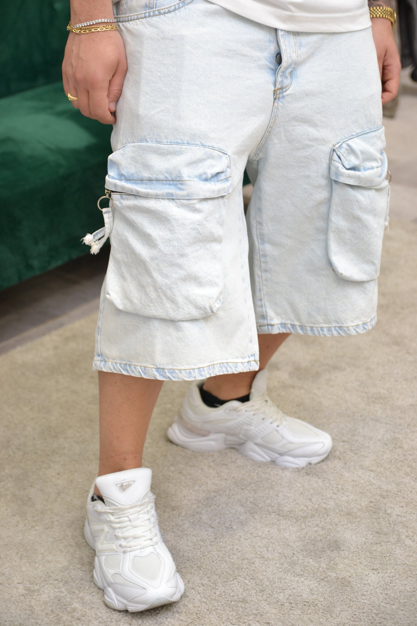 JORTS BLUE WHITE CARGO