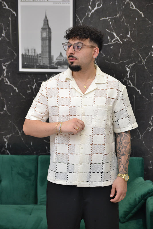 CAMICIA TRAFORATA PANNA