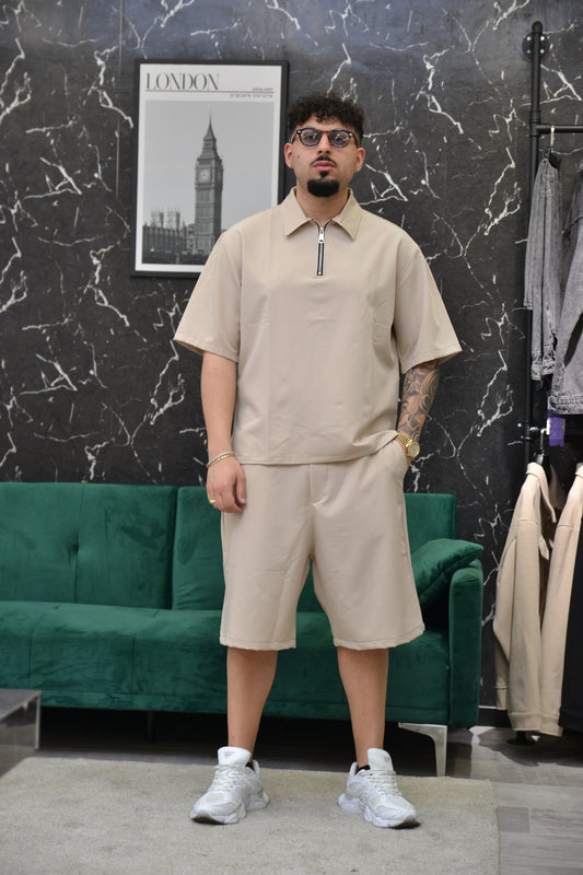 CORDSET POLO ZIP BEIGE