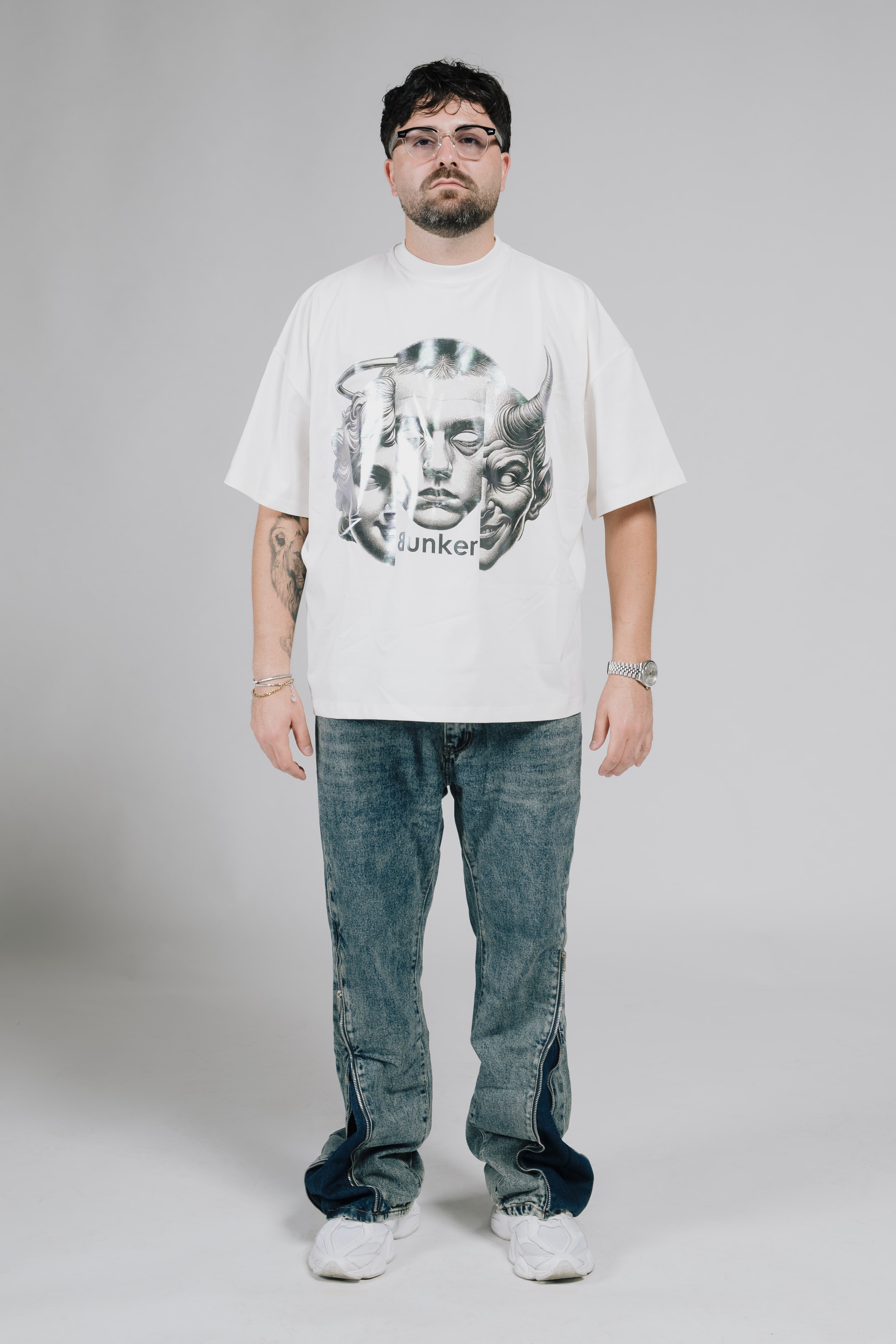 BAGGY FLARED BLUE JEANS