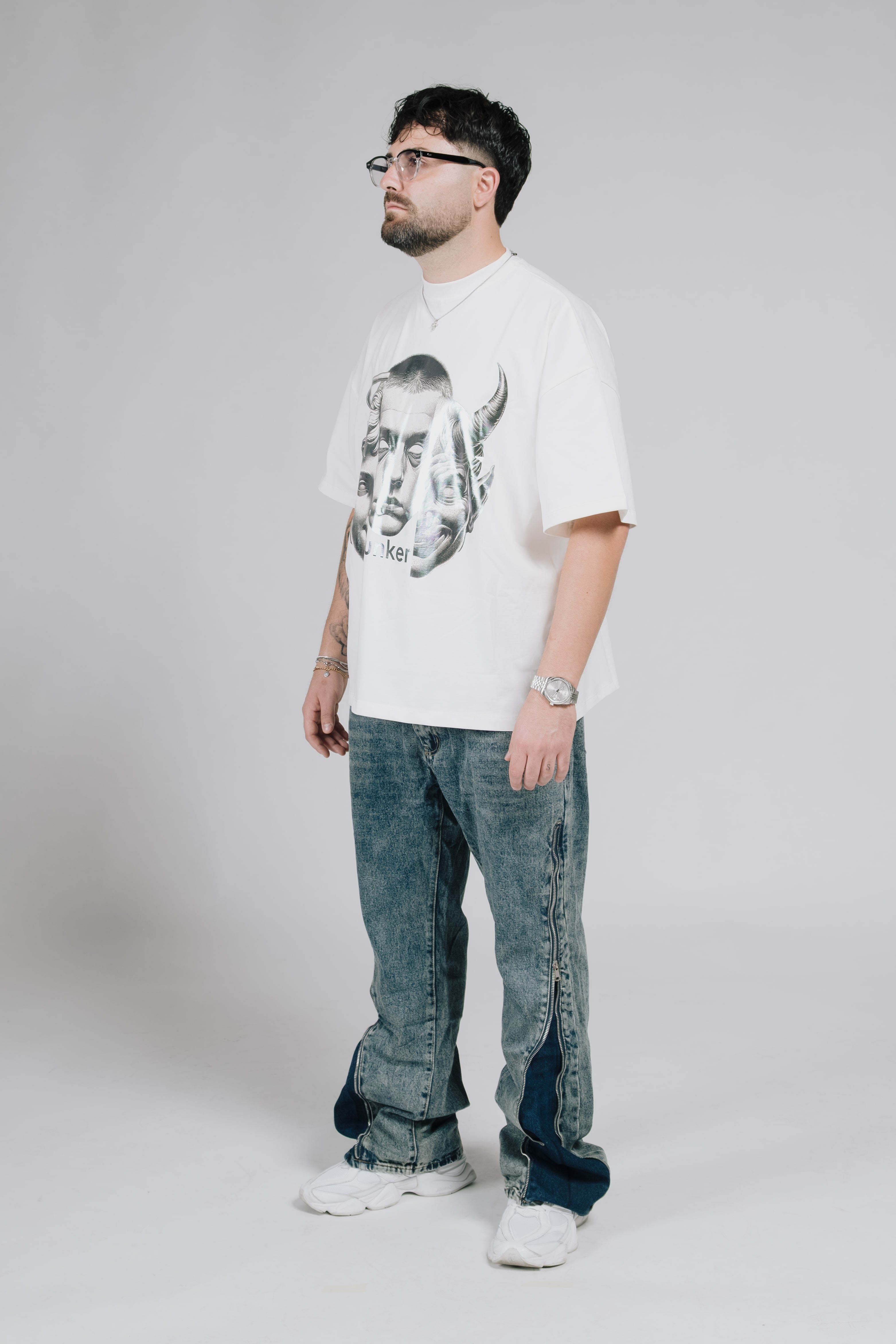 BAGGY FLARED BLUE JEANS
